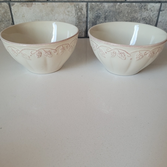 Longaberger Coffee Cup & Cereal Bowls Vintage Vine Cream Pattern - Picture 3 of 5